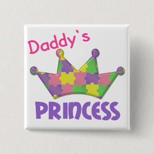 Autistische prinses 3 AUTISM Vierkante Button 5,1 Cm