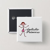 Autistische prinses (Meisje) Vierkante Button 5,1 Cm (Voorkant /achterkant)
