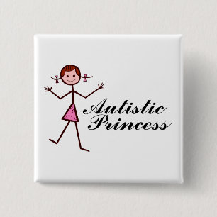 Autistische prinses (Meisje) Vierkante Button 5,1 Cm