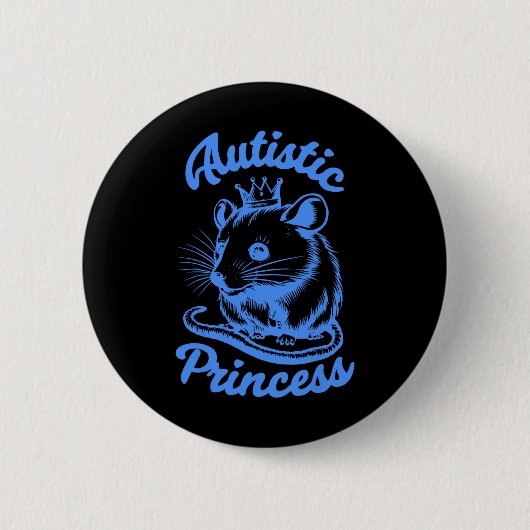 Autistische prinses opossum 2 ronde button 5,7 cm (Voorkant)