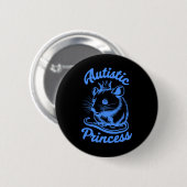 Autistische prinses opossum 2 ronde button 5,7 cm (Voorkant /achterkant)