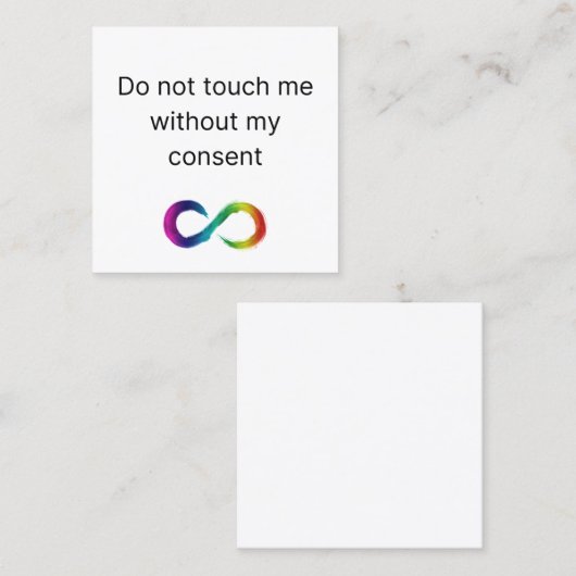 Autistische sensorische behoeften Kaart Contactkaartje (Voorkant / Achterkant)