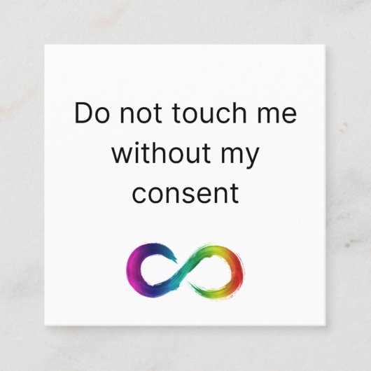 Autistische sensorische behoeften Kaart Contactkaartje (Voorkant)