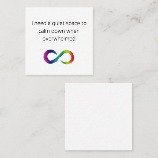 Autistische sensorische behoeften Kaart- stil Contactkaartje (Voorkant / Achterkant)