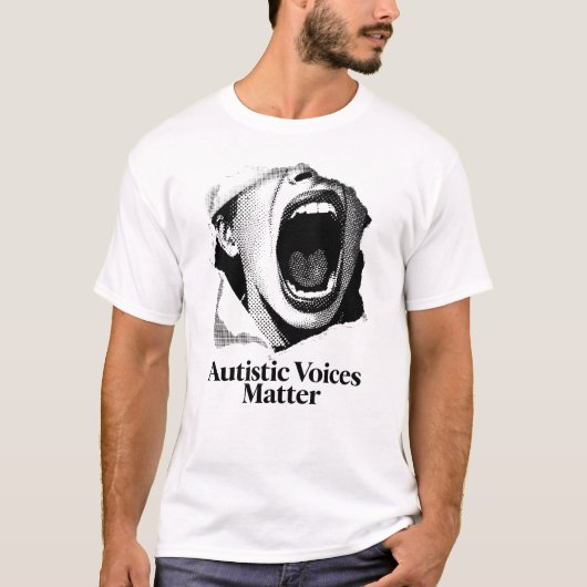 Autistische stemmen zijn belangrijk | Bold B&W Man T-shirt (Voorkant)