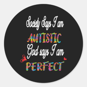 Autistische Tiener Jongens Pride Gift Autisme Awar Ronde Sticker