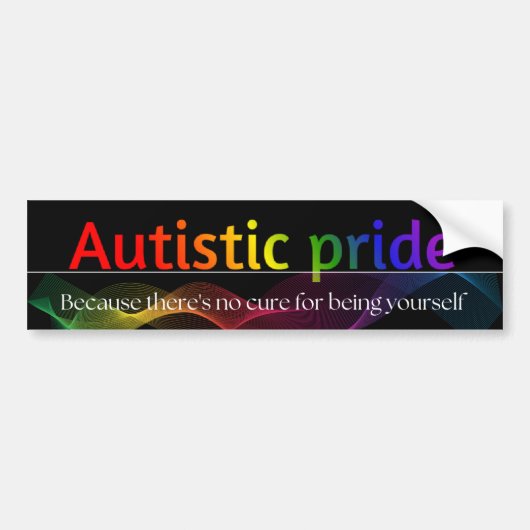 Autistische trots bumpersticker 7,5cm x 28cm (Voorkant)