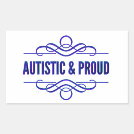 Autistische & Trotse Paarse wervelingen Rechthoekige Sticker
