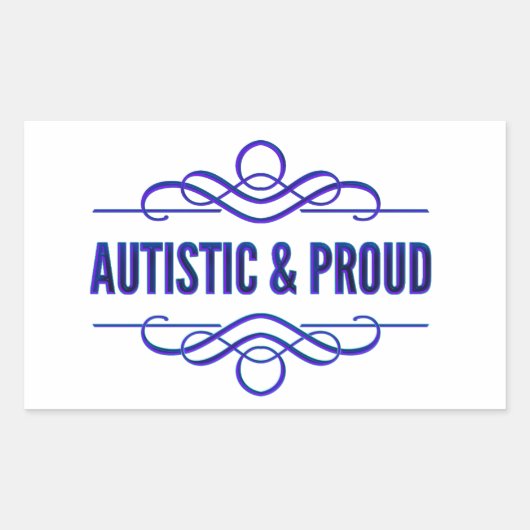 Autistische & Trotse Paarse wervelingen Rechthoekige Sticker (Voorkant)