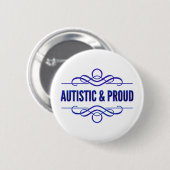 Autistische & Trotse Paarse wervelingen Ronde Button 5,7 Cm (Voorkant /achterkant)