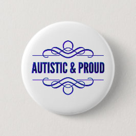 Autistische & Trotse Paarse wervelingen Ronde Button 5,7 Cm