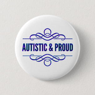 Autistische & Trotse Paarse wervelingen Ronde Button 5,7 Cm