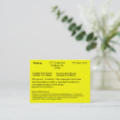 Autistische waarschuwingskaart visitekaartje (Staand voorkant)