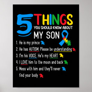 Autistische Zoon Autisme Awareness Ondersteuning V Poster