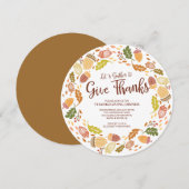 Autmn Wreath geeft Bedankt Thanksgiving Dinner Kaart (Voorkant / Achterkant)