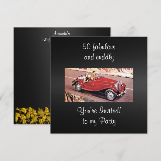 Auto 50 Fantastische en koude verjaardag Partij Kaart (Voorkant / Achterkant)