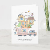 Auto aanhangwagen Nieuw adres aankondiging blanco (Voorkant)