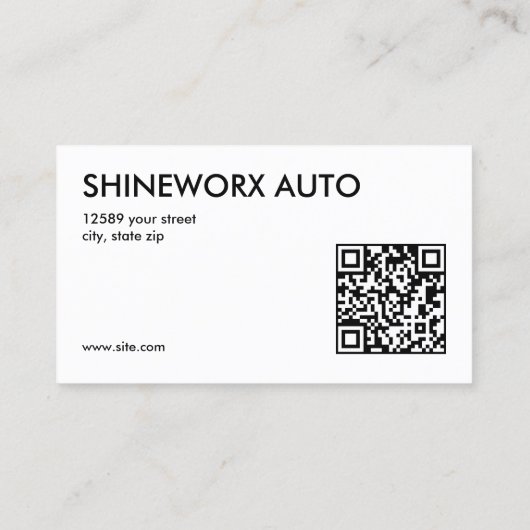 Auto Aanpassing Auto Aangepaste QR Visitekaartje (Achterkant)