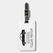 Auto Aarde vernietigt geldverbrandingmachine Bagagelabel (Voorkant verticaal)