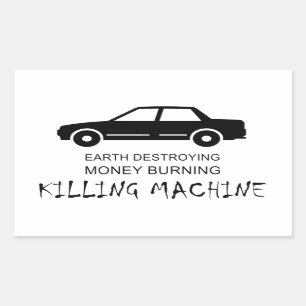 Auto Aarde vernietigt geldverbrandingmachine Rechthoekige Sticker