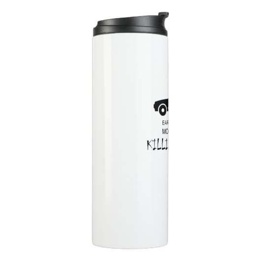 Auto Aarde vernietigt geldverbrandingmachine Thermosbeker (Gedraaid links)