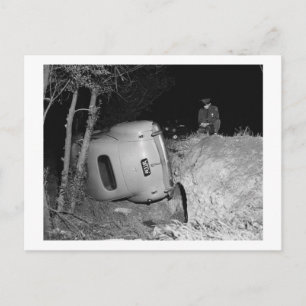 Auto Accident, Vintage 1951 Briefkaart