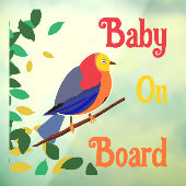 Auto achter Raam Cling - Baby aan boord - vogel Raamsticker (Vel 3)