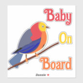 Auto achter Raam Cling - Baby aan boord - vogel Sticker (Vel)