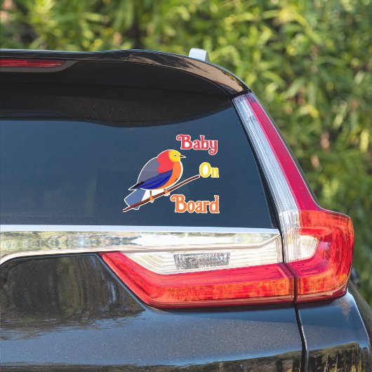 Auto achter Raam Cling - Baby aan boord - vogel Sticker (Auto Zijkant)