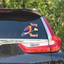 Auto achterruit sticker - Baby aan boord - vogel