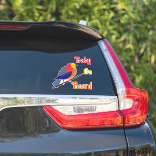 Auto achterruit sticker - Baby aan boord - vogel