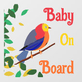 Auto achterruit sticker - Baby aan boord - vogel (Vel)