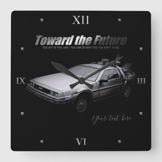 Auto:acrylwandklok Vierkante Klok (Voorkant)