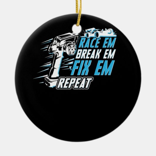 Auto afstandsbediening racen keramisch ornament (Voorkant)