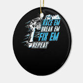 Auto afstandsbediening racen keramisch ornament (Links)