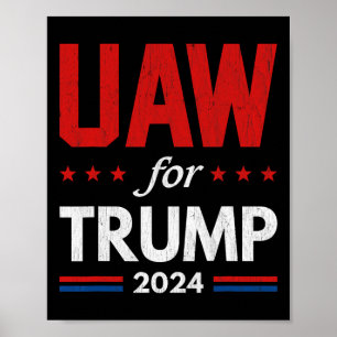 Auto Arbeiders Voor Trump 2024 Amerikaanse Vlag Tr Poster
