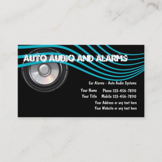 Auto Audio En Alarmen Zakelijke Kaarten Visitekaartje (Voorkant)