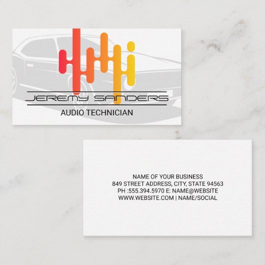 Auto-audio | Equalizer-logo Visitekaartje (Voorkant / Achterkant)
