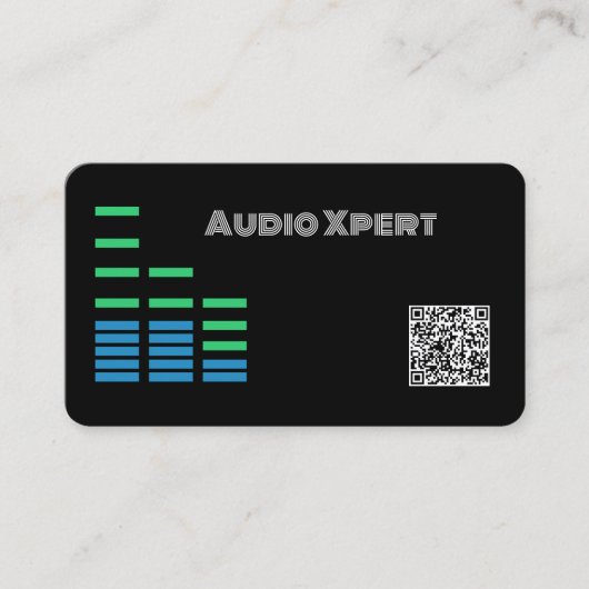 Auto Audio Stereo QR-code Visitekaartje (Voorkant)