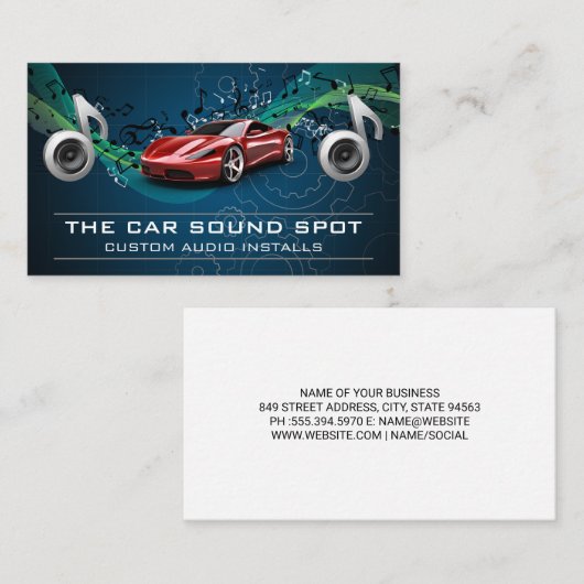 Auto Audio Technician | Elektronica Visitekaartje (Voorkant / Achterkant)