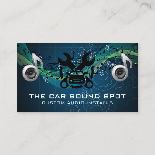 Auto Audio Technicus | Auto Verzorging Visitekaartje (Voorkant)