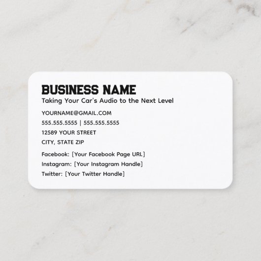 Auto Audio Visitekaartje (Achterkant)
