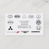 Auto, auto, Dealer Dealership Visitekaartje (Achterkant)