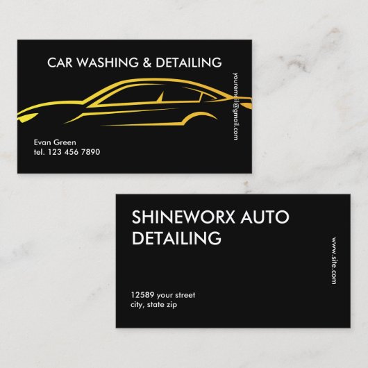 Auto auto Detailing Visitekaartje (Voorkant / Achterkant)