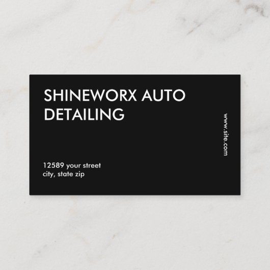 Auto auto Detailing Visitekaartje (Achterkant)