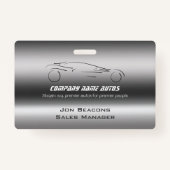 Auto auto op geborsteld staal - Sportscar-sjabloon Badge (Achterkant)