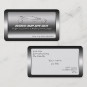 Auto auto op geborsteld staal - Sportscar-sjabloon Visitekaartje (Voorkant / Achterkant)