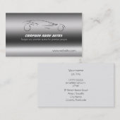 Auto auto op geborsteld staal - Sportscar Visitekaartje (Voorkant / Achterkant)