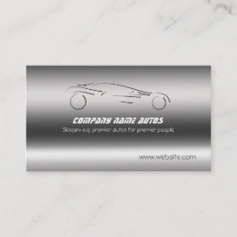 Auto auto op geborsteld staal - Sportscar Visitekaartje