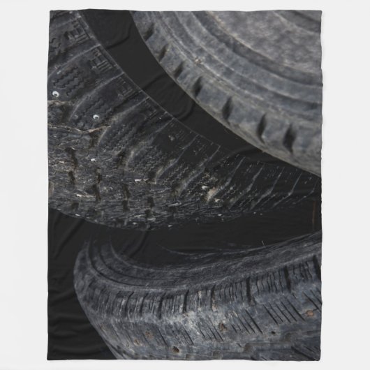 Auto Auto oude banden Black Road trips Fleece Deken (Voorkant)